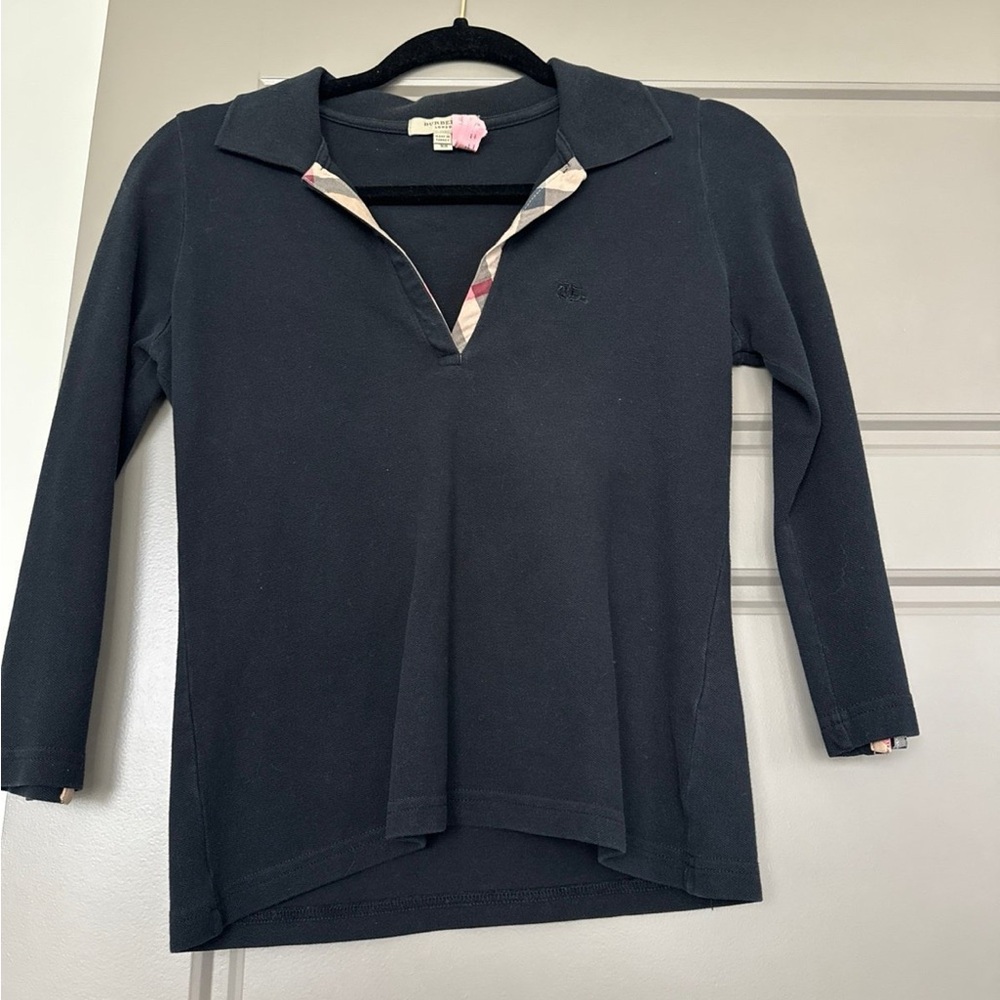 Burberry Black Polo with Soft Fabric and Relaxed Fit